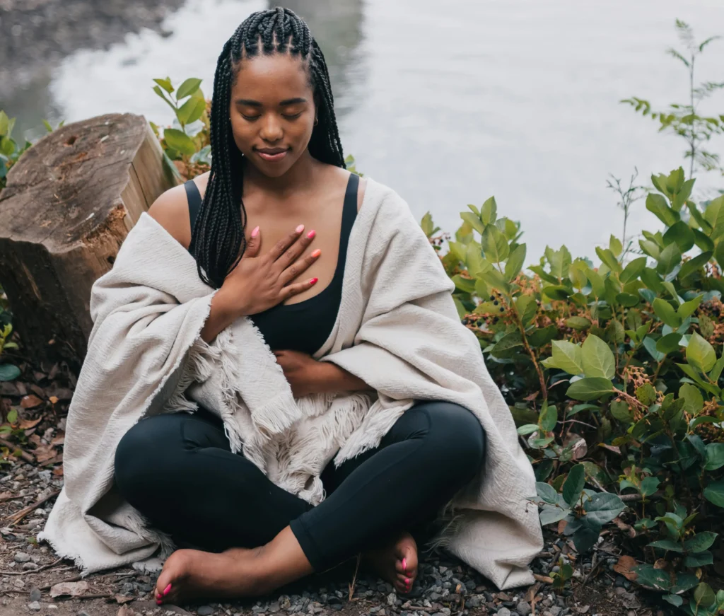 woman meditating